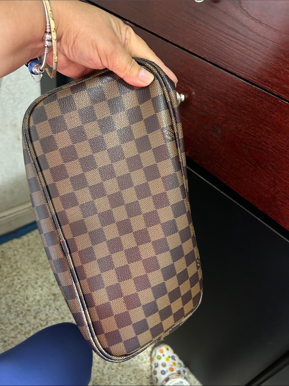 Louis Vuitton Brown Damier Ebene Check Canvas Tote - Picture 7 of 15